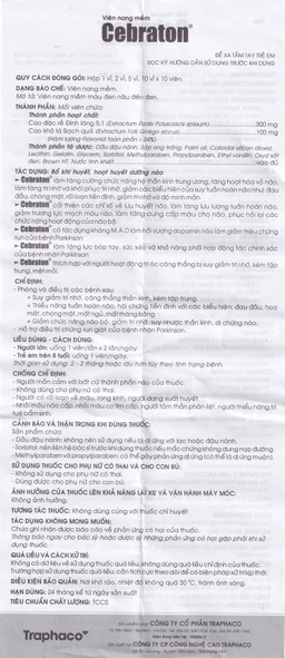 Thuốc Cebraton Traphaco bổ khí huyết, hoạt huyết dưỡng não (5 vỉ x 10 viên)
