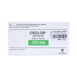 Thuốc Ceclor 375mg Menarini điều trị nhiễm khuẩn (1 vỉ x 10 viên)