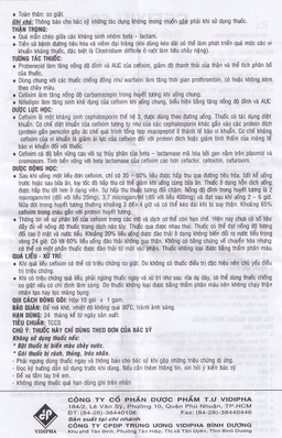 Bột pha hỗn dịch uống Cefixim 50mg Vidipha điều trị nhiễm khuẩn (10 gói)