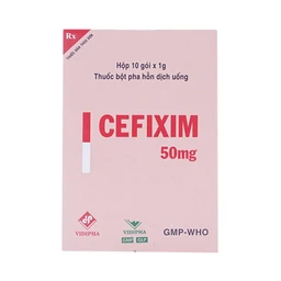 Bột pha hỗn dịch uống Cefixim 50mg Vidipha điều trị nhiễm khuẩn (10 gói)