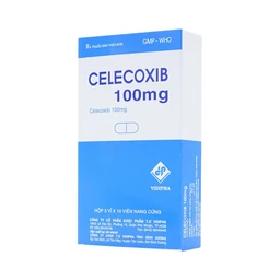 Thuốc Celecoxib 100mg Vidipha điều trị thoái hóa khớp, viêm khớp dạng thấp (3 vỉ x 10 viên)