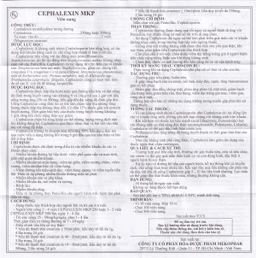Thuốc Cephalexin MKP 500 điều trị nhiễm khuẩn (10 vỉ x 10 viên)