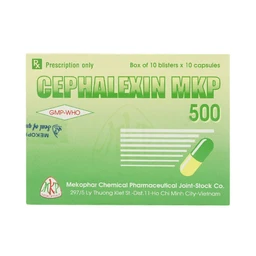 Thuốc Cephalexin MKP 500 điều trị nhiễm khuẩn (10 vỉ x 10 viên)
