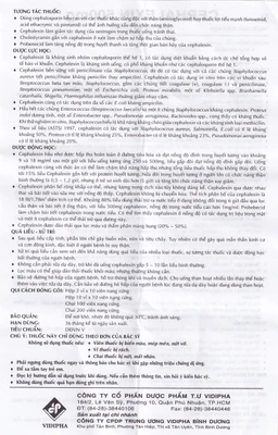 Thuốc Cephalexin 500mg Vidipha điều trị nhiễm khuẩn (10 vỉ x 10 viên)