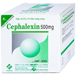 Thuốc Cephalexin 500mg Vidipha điều trị nhiễm khuẩn (10 vỉ x 10 viên)