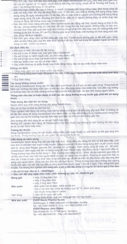 Thuốc tiêm Cerebrolysin 10ml điều trị rối loạn trí nhớ, sa sút trí tuệ (1 vỉ x 5 ống x 10ml)