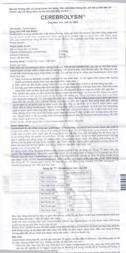Thuốc tiêm Cerebrolysin 5ml điều trị rối loạn trí nhớ, sa sút trí tuệ (1 vỉ x 5 ống x 5ml)