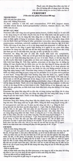 Thuốc Cerefort 800mg Unipharma điều trị chứng chóng mặt, suy giảm trí nhớ (3 vỉ x 10 viên)