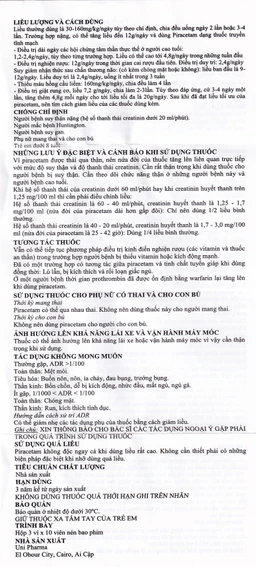 Thuốc Cerefort 800mg Unipharma điều trị chứng chóng mặt, suy giảm trí nhớ (3 vỉ x 10 viên)