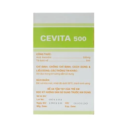 Thuốc tiêm Cevita 500 F.T Pharma điều trị thiếu Vitamin C (10 vỉ x 10 ống x 5ml)