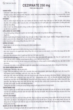 Thuốc Cezirnate 250 mg Uphace điều trị nhiễm khuẩn thể nhẹ đến vừa ở đường hô hấp (2 vỉ x 5 viên)