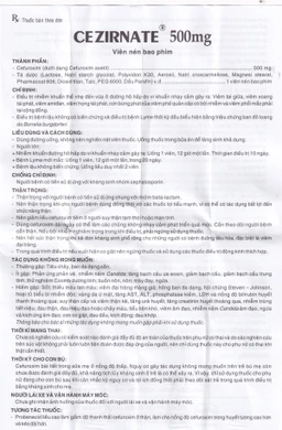 Thuốc Cezirnate 500mg Uphace điều trị nhiễm khuẩn thể nhẹ đến vừa ở đường hô hấp (2 vỉ x 5 viên)