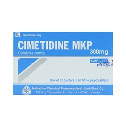 Thuốc Cimetidine MKP 300mg Mekophar điều trị ngắn hạn loét dạ dày, tá tràng tiến triển (10 vỉ x 10 viên)