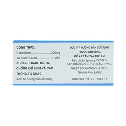 Thuốc Cimetidine MKP 300mg Mekophar điều trị ngắn hạn loét dạ dày, tá tràng tiến triển (10 vỉ x 10 viên)