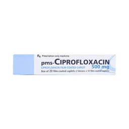 Thuốc PMS-Ciprofloxacin 500mg điều trị nhiễm khuẩn nặng (2 vỉ x 10 viên)
