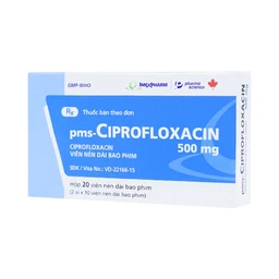 Thuốc PMS-Ciprofloxacin 500mg điều trị nhiễm khuẩn nặng (2 vỉ x 10 viên)