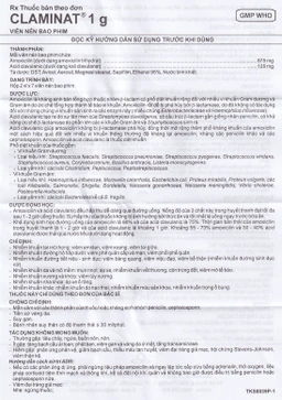 Thuốc Claminat 1g Imexpharm điều trị nhiễm khuẩn (2 vỉ x 7 viên)
