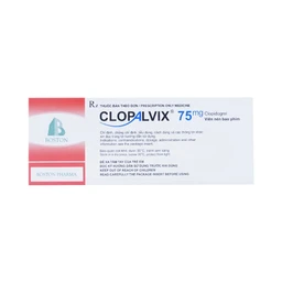 Thuốc Clopalvix 75mg Boston phòng ngừa xơ vữa động mạch, nhồi máu cơ tim (5 vỉ x 14 viên)