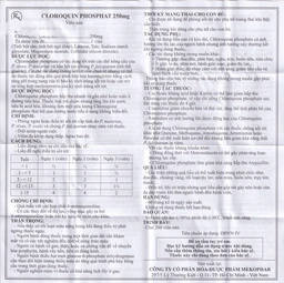 Thuốc Cloroquin Phosphat 250mg Mekophar phòng ngừa hoặc điều trị sốt rét cấp tính (200 viên)