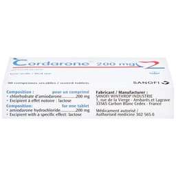 Thuốc Cordarone 200mg Sanofi phòng ngừa và điều trị một số dạng rối loạn nhịp tim (30 viên)