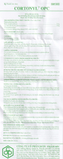Thuốc nước Cortonyl OPC chỉ định trợ tim, ngất do suy tim, mất ngủ, lao lực (25ml)