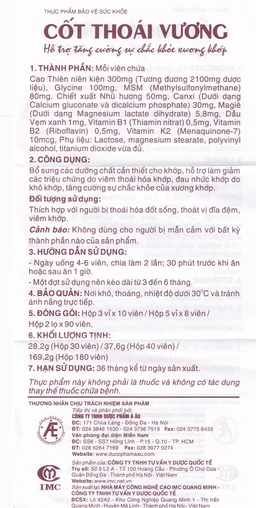 Viên giảm triệu chứng viêm thoái hóa Cốt Thoái Vương ( 3 vỉ x 10 viên )