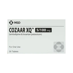 Thuốc Cozaar XQ 5/100mg MSD điều trị cao huyết áp vô căn (3 vỉ x 10 viên)