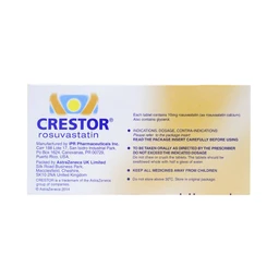 Thuốc Crestor 10mg AstraZeneca điều trị tăng cholesterol máu nguyên phát (2 vỉ x 14 viên)
