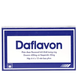 Thuốc Daflavon Pymepharco điều trị triệu chứng liên quan đến suy tuần hoàn tĩnh mạch bạch huyết (60 viên)