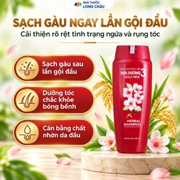 Dầu gội dược liệu Thái Dương 3 Hoa Đào làm mềm mượt và bồng bềnh tóc (200ml) 2