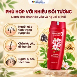 Dầu gội dược liệu Thái Dương 3 Hoa Đào làm mềm mượt và bồng bềnh tóc (200ml) 4