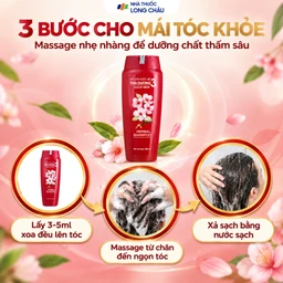 Dầu gội dược liệu Thái Dương 3 Hoa Đào làm mềm mượt và bồng bềnh tóc (200ml) 5