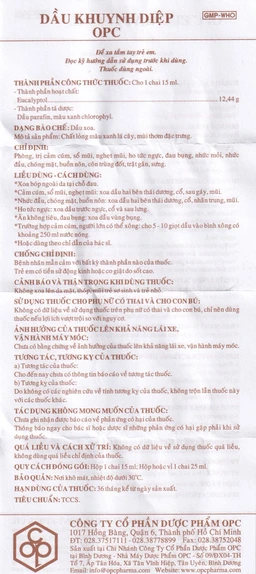 Dầu Khuynh Diệp OPC phòng và trị cảm cúm, sổ mũi, nghẹt mũi (15ml)