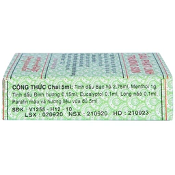 Dầu Phật Linh Trường Sơn điều trị cảm, ho, sổ mũi, nhức đầu, say nắng (12 chai x 5ml)