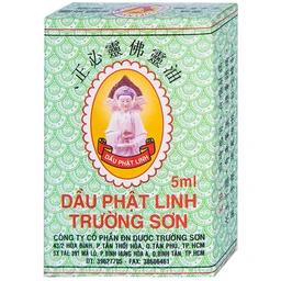 Dầu Phật Linh Trường Sơn điều trị cảm, ho, sổ mũi, nhức đầu, say nắng (12 chai x 5ml)