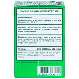 Dầu gió xanh Con Ó Eagle Brand Medicated Oil giảm nhức đầu, cảm cúm, đau lưng, viêm khớp (12 chai x 12ml)