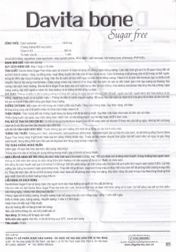 Viên sủi Davita Bone Sugar Free DHG phòng ngừa và điều trị loãng xương (10 viên)