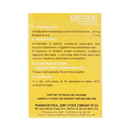 Bột Decolic điều trị triệu chứng đau do rối loạn chức năng đường tiêu hóa và ống mật (20 gói x 1.15g)