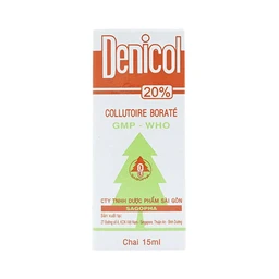 Dung dịch rơ miệng Denicol 20% Sagopha điều trị tưa lưỡi, lở miệng, sưng lợi (15ml)