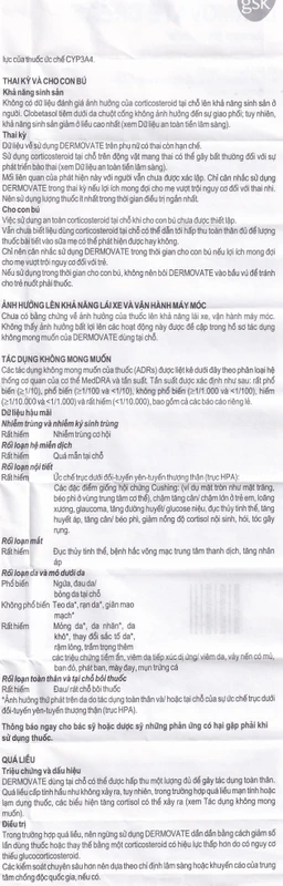 Kem bôi ngoài da Dermovate Cream GSK điều trị vẩy nến, viêm da, lichen phẳng (15g)