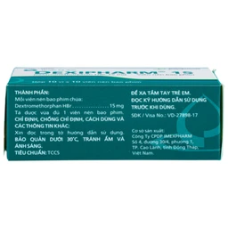 Thuốc Dexipharm 15mg Imexpharm điều trị triệu chứng ho (10 vỉ x 10 viên)