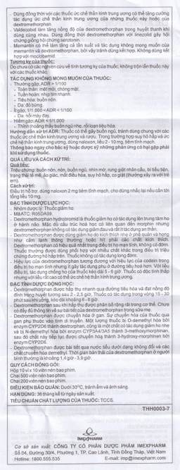 Thuốc Dexipharm 15mg Imexpharm điều trị triệu chứng ho (10 vỉ x 10 viên)