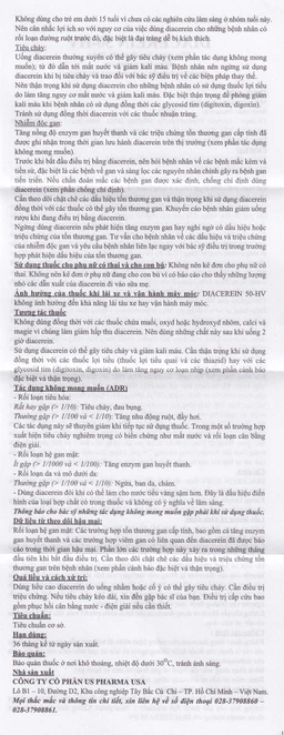 Thuốc Diacerein 50 - HV USP điều trị các bệnh thoái hóa khớp (10 vỉ x 10 viên)