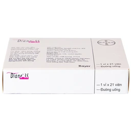 Thuốc Diane 35 Bayer điều trị mụn trứng cá mức độ vừa đến nặng và tác dụng tránh thai hormon (1 vỉ x 21 viên)