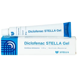 Gel Diclofenac Stella (20g) giảm triệu chứng đau và viêm trong trường hợp bong gân, trật khớp, vết bầm