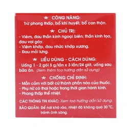 Thuốc Didicera trừ phong thấp, bổ khí huyết, bổ can thận (10 gói x 5g)