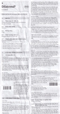 Thuốc Dilatrend 6.25mg Roche điều trị tăng huyết áp, bệnh mạch vành, suy tim mạn (3 vỉ x 10 viên)