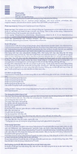 Thuốc Dinpocef-200 Micro điều trị nhiễm trùng (10 viên)