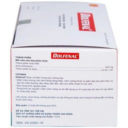 Thuốc Dolfenal United giảm đau bụng kinh, đau răng, đau do chấn thương (25 vỉ x 4 viên)