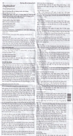 Thuốc Duphaston Abbott điều hòa kinh nguyệt, lạc nội mạc tử cung (1 vỉ x 20 viên)